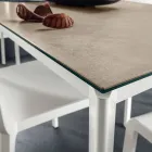 Table à manger en Laminam avec structure en aluminium fabriquée en Italie - Bavière Viadurini
