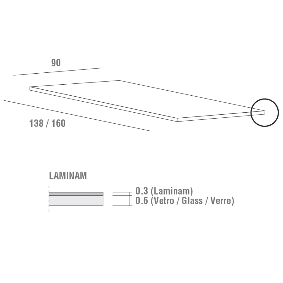 Table à manger en Laminam avec structure en aluminium fabriquée en Italie - Bavière Viadurini