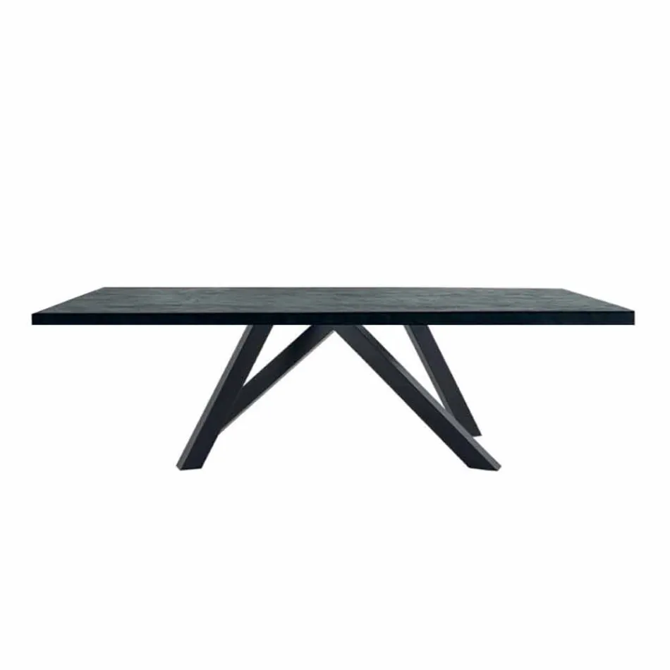 Table à manger en stratifié HPL et acier fin Made in Italy - Settimmio Viadurini