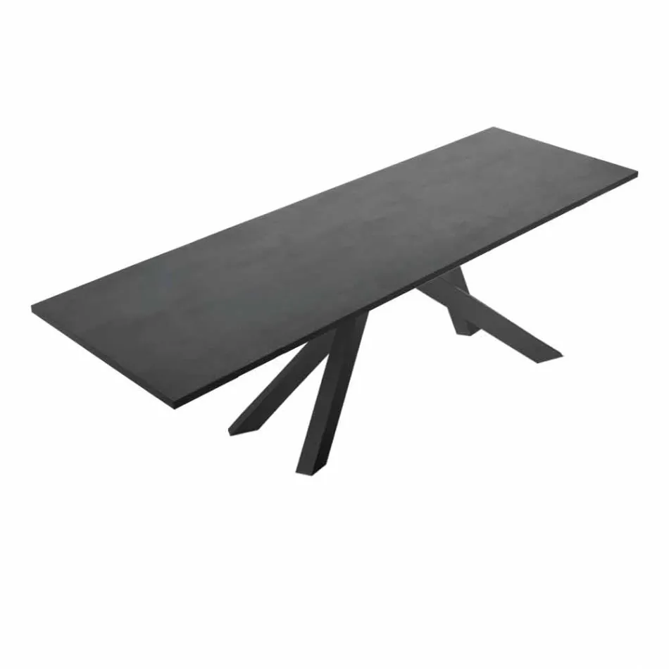 Table à manger en stratifié HPL et acier fin Made in Italy - Settimmio Viadurini