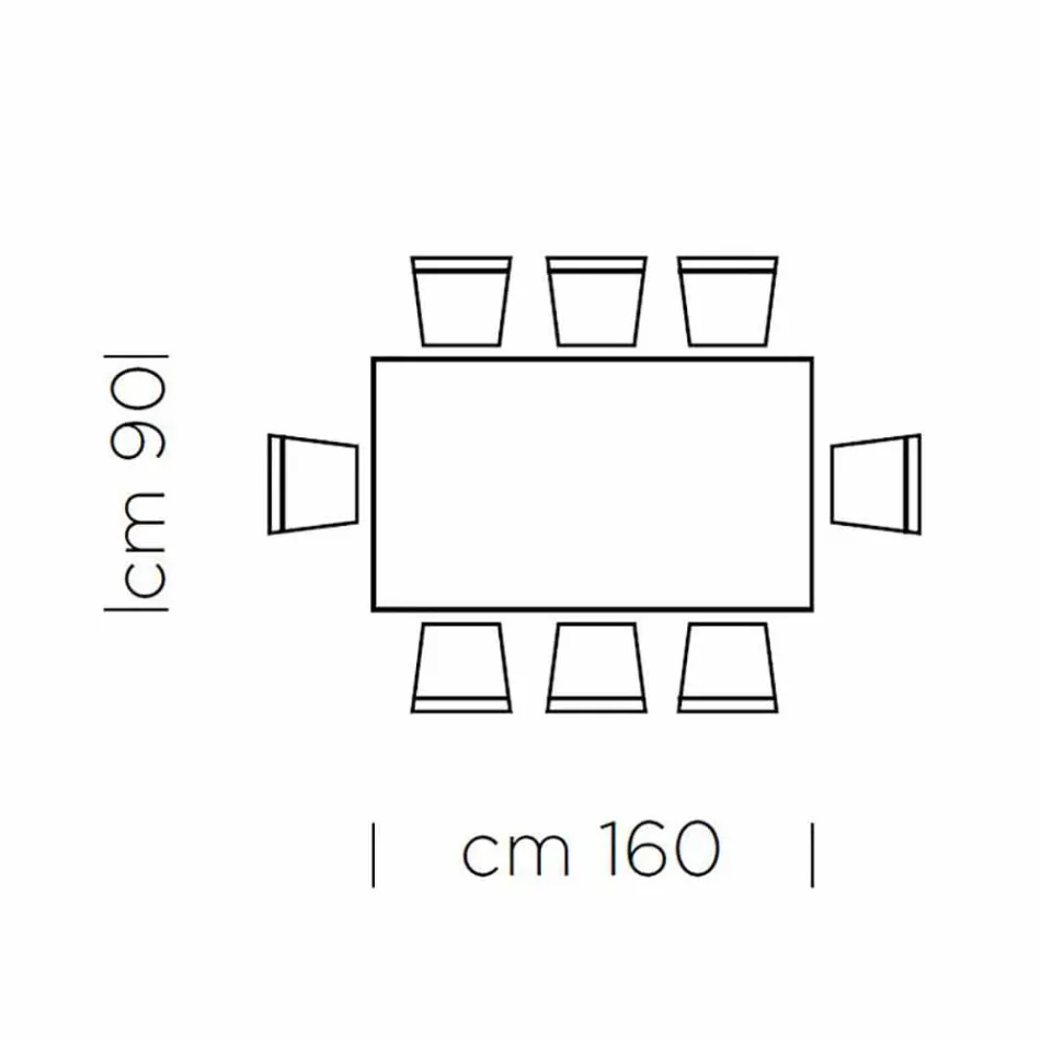 Table à manger en stratifié HPL et acier fin Made in Italy - Settimmio Viadurini