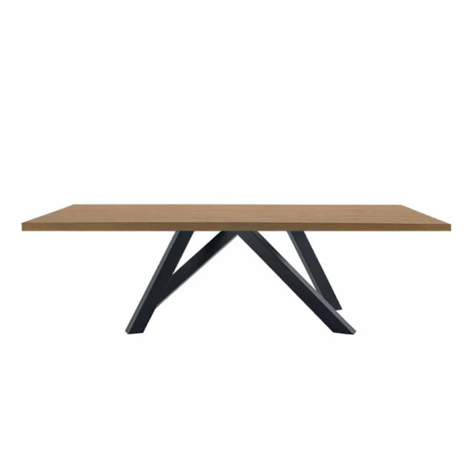 Table à manger en stratifié HPL et acier fin Made in Italy - Settimmio Viadurini