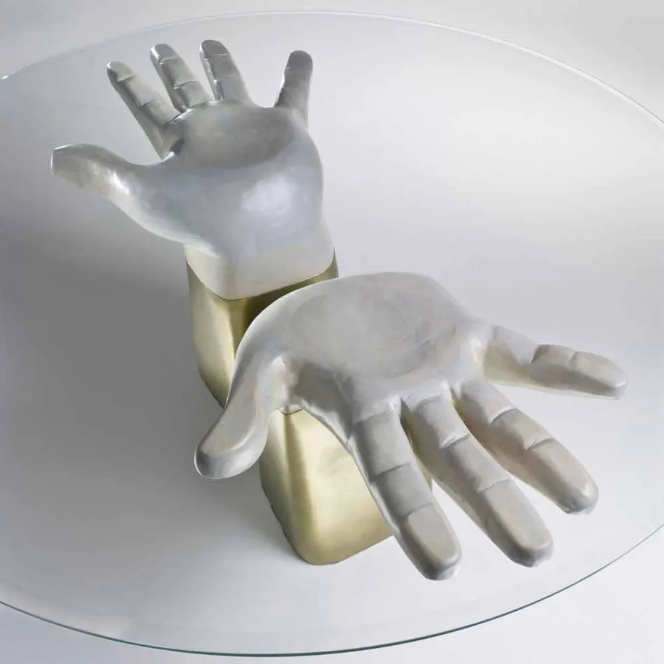 table à manger en bois avec plateau en verre, fabriqué en Italie, Bartolo Viadurini