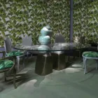 table à manger en bois avec plateau en verre, fabriqué en Italie, Bartolo Viadurini