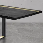 Table à manger en chêne noueux et éléments en métal Made in Italy - Giusy Viadurini
