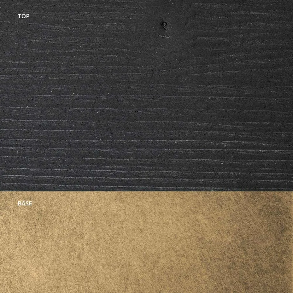 Table à manger en chêne noueux et éléments en métal Made in Italy - Giusy Viadurini