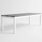 Table de salle à manger d'extérieur en bois et aluminium au design moderne - Ganges Viadurini