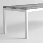 Table de salle à manger d'extérieur en bois et aluminium au design moderne - Ganges Viadurini