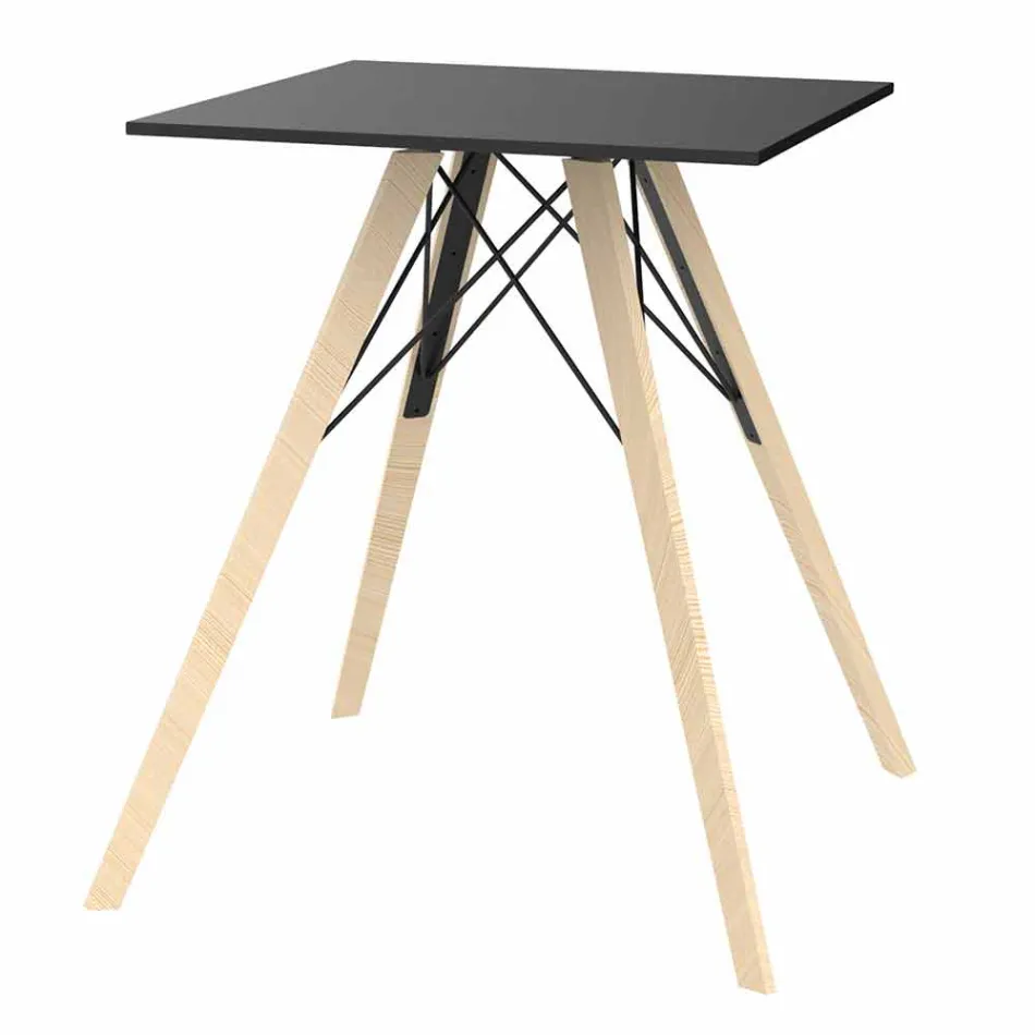 Table de Salle à Manger Carrée Design en Bois et Hpl, 4 Pièces - Bois Faz - Vondom Viadurini