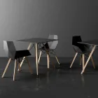 Table de Salle à Manger Carrée Design en Bois et Hpl, 4 Pièces - Bois Faz - Vondom Viadurini