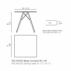 Table de Salle à Manger Carrée Design en Bois et Hpl, 4 Pièces - Bois Faz - Vondom Viadurini