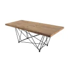 Table à manger en bois plaqué et acier fabriquée en Italie - Ezzellino Viadurini