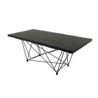 Table à manger en bois plaqué et acier fabriquée en Italie - Ezzellino Viadurini