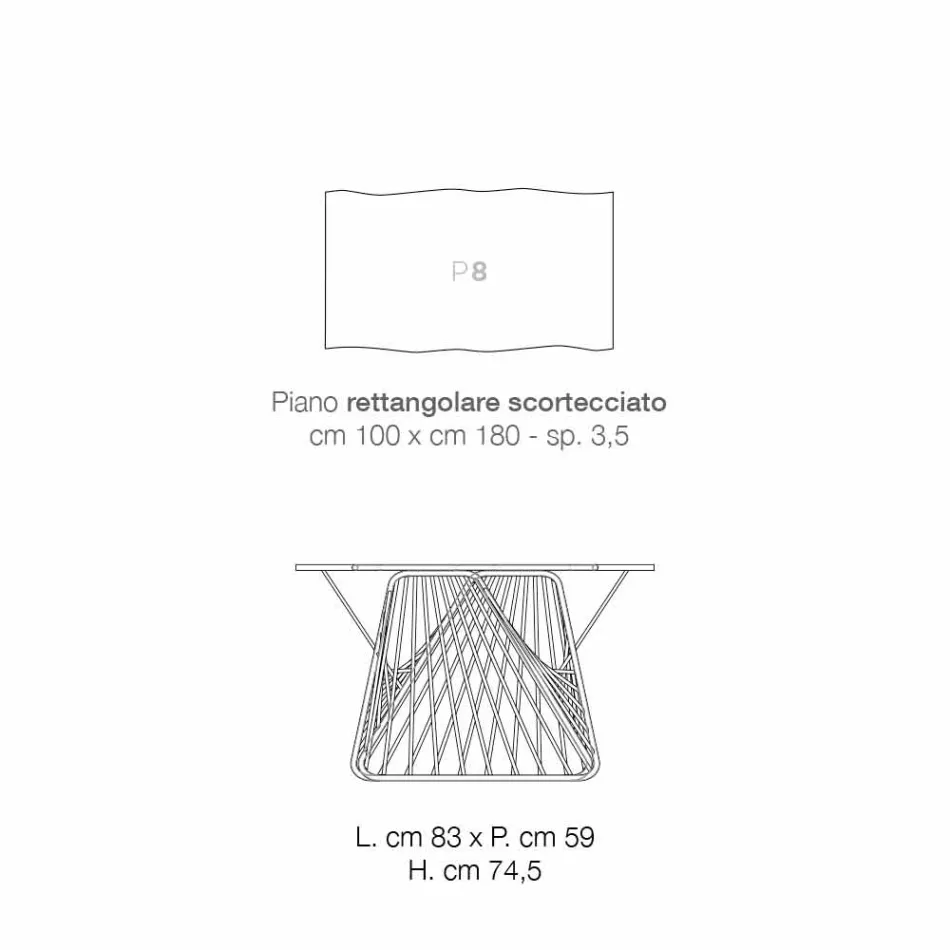 Table à manger en bois massif moderne fabriqué en Italie, Mitia Viadurini