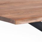 Table à manger en bois d'acacia massif et acier - Phosphore Viadurini