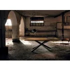 Table à manger moderne en bois massif fabriquée en Italie Oncino Viadurini