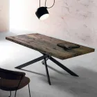 Table à manger moderne en bois massif fabriquée en Italie Oncino Viadurini