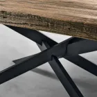 Table à manger moderne en bois massif fabriquée en Italie Oncino Viadurini