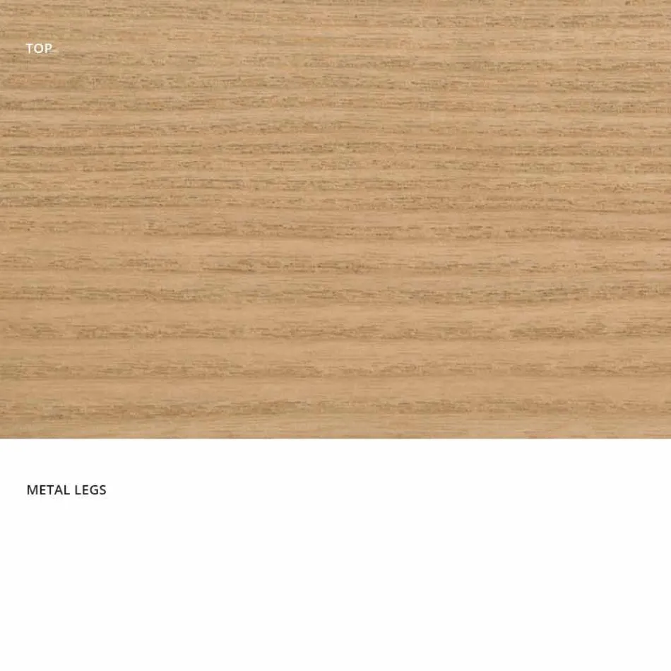 Table à manger en bois MDF et métal moderne fabriqué en Italie, Dionigi Viadurini