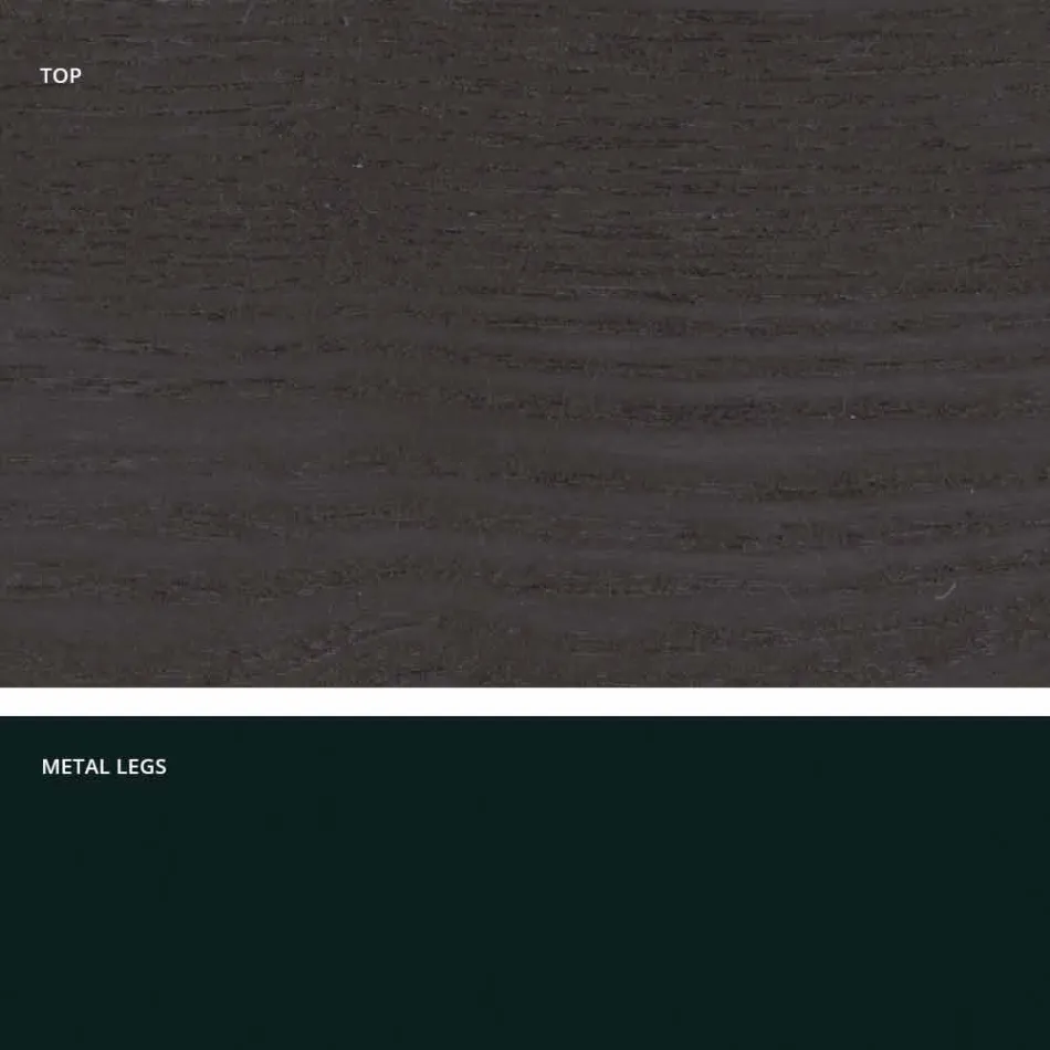 Table à manger en bois MDF et métal moderne fabriqué en Italie, Dionigi Viadurini