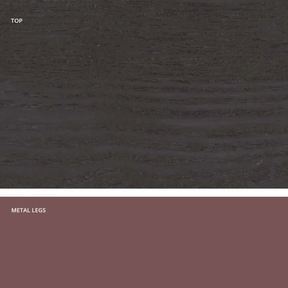 Table à manger en bois MDF et métal moderne fabriqué en Italie, Dionigi Viadurini