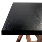 Table à manger en bois de chêne et métal couleur cuivre Nuvolato Made in Italy - Patty Viadurini