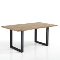 Table de Salle à Manger en Mdf avec Pieds en Acier Peint Noir - Cheetah