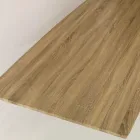 Table de salle à manger en MDF effet bois et base en métal noir - Sunset Viadurini