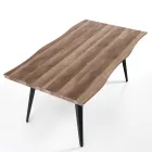 Table à manger en Mdf Finition Chêne et Acier Noir Mat - Gherardo Viadurini