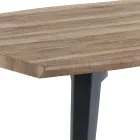 Table à manger en Mdf Finition Chêne et Acier Noir Mat - Gherardo Viadurini