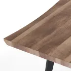 Table à manger en Mdf Finition Chêne et Acier Noir Mat - Gherardo Viadurini