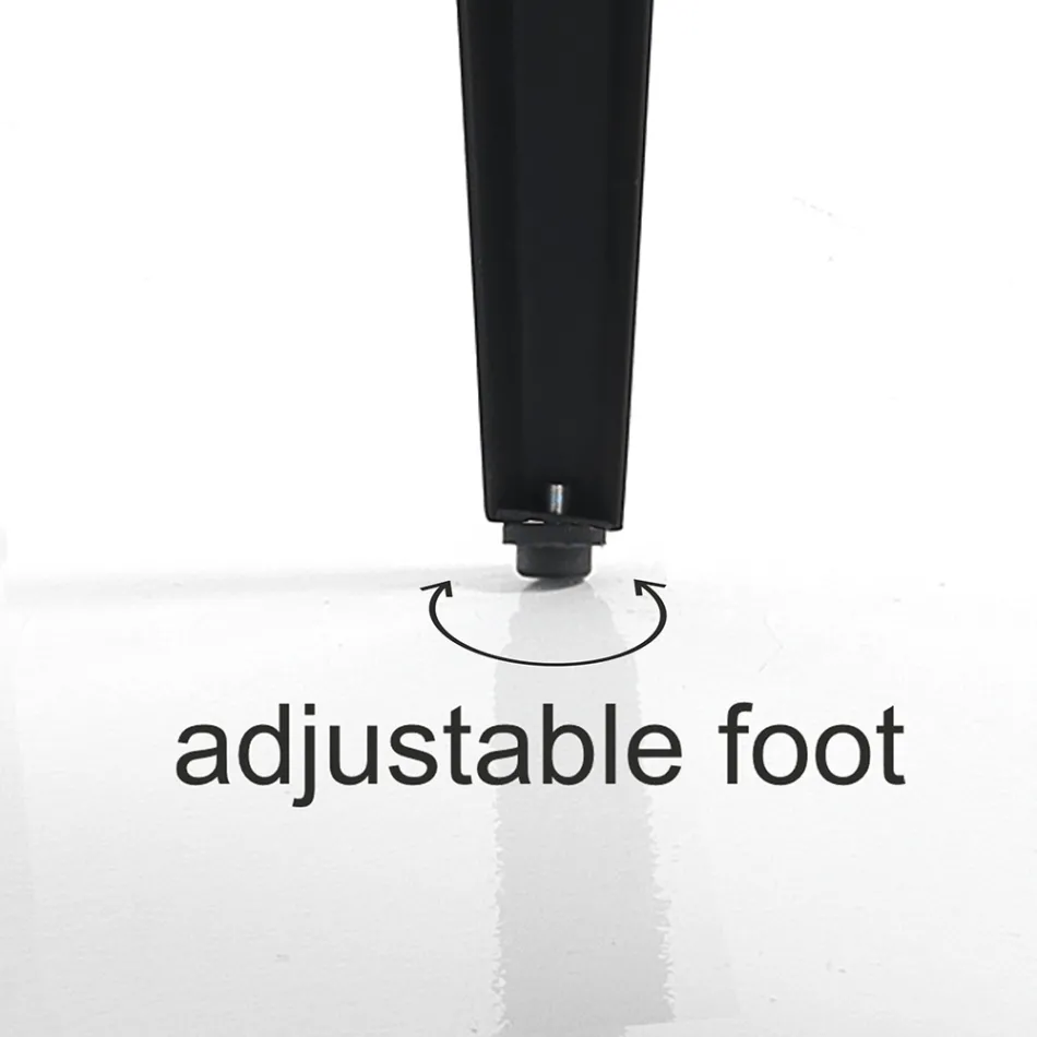 Table à manger en Mdf Finition Chêne et Acier Noir Mat - Gherardo Viadurini