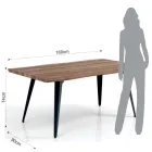 Table à manger en Mdf Finition Chêne et Acier Noir Mat - Gherardo Viadurini