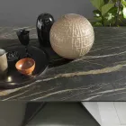 Table à manger en métal et plateau en céramique Made in Italy Design - Anaconda Viadurini