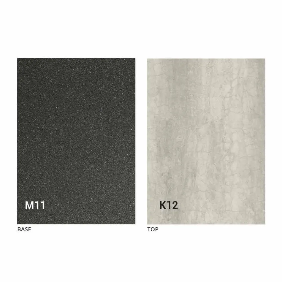 Table à manger en métal et plateau en céramique Made in Italy Design - Anaconda Viadurini