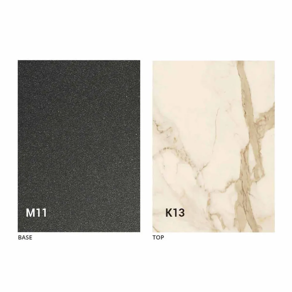 Table à manger en métal et plateau en céramique Made in Italy Design - Anaconda Viadurini