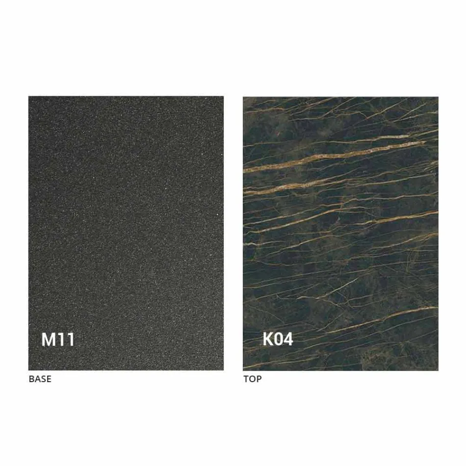 Table à manger en métal et plateau en céramique Made in Italy Design - Anaconda Viadurini