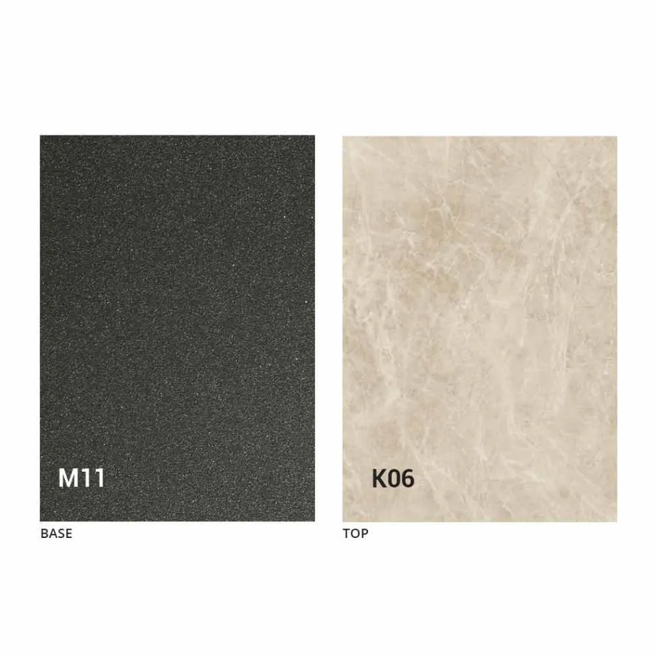 Table à manger en métal et plateau en céramique Made in Italy Design - Anaconda Viadurini