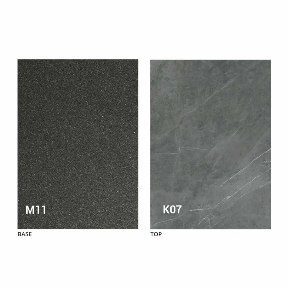 Table à manger en métal et plateau en céramique Made in Italy Design - Anaconda Viadurini