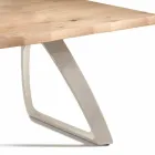 Table à manger en métal et chêne plaqué Made in Italy - Aryssa Viadurini