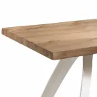Table à manger en métal et chêne plaqué Made in Italy - Aryssa Viadurini