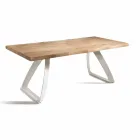 Table à manger en métal et chêne plaqué Made in Italy - Aryssa Viadurini