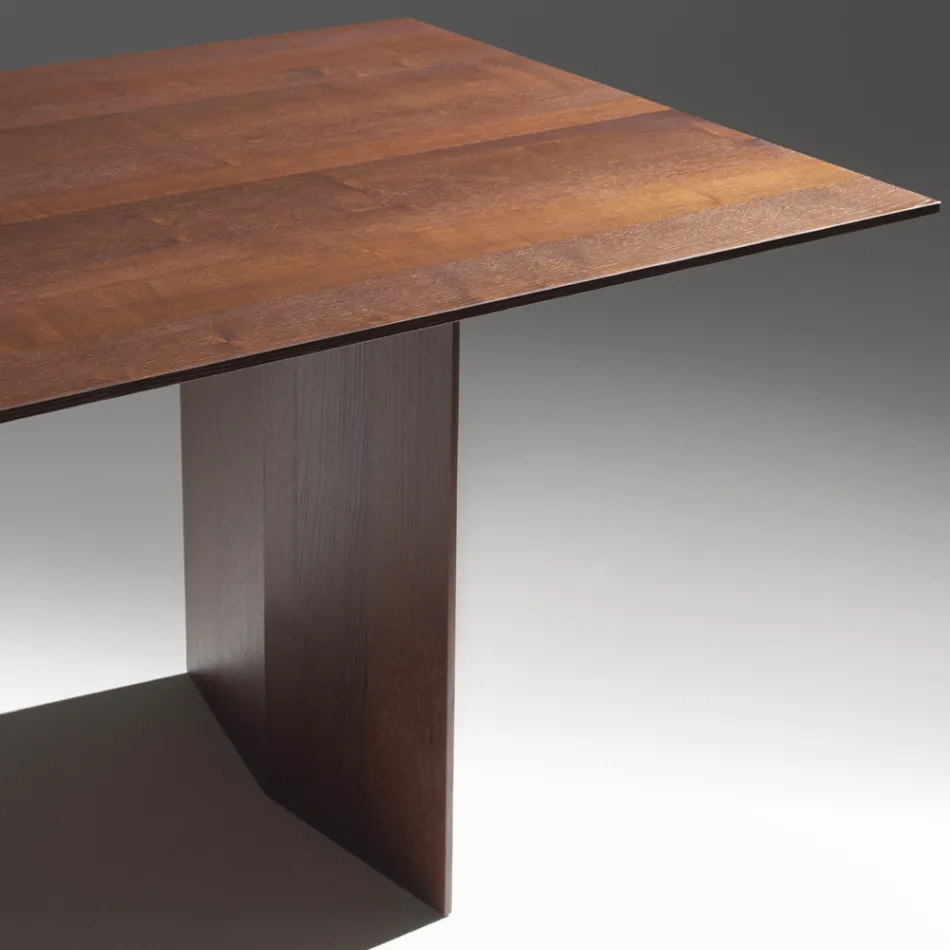 Table de salle à manger en contreplaqué plaqué frêne traité thermiquement - Aquarium Viadurini