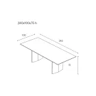 Table de salle à manger en contreplaqué plaqué frêne traité thermiquement - Aquarium Viadurini