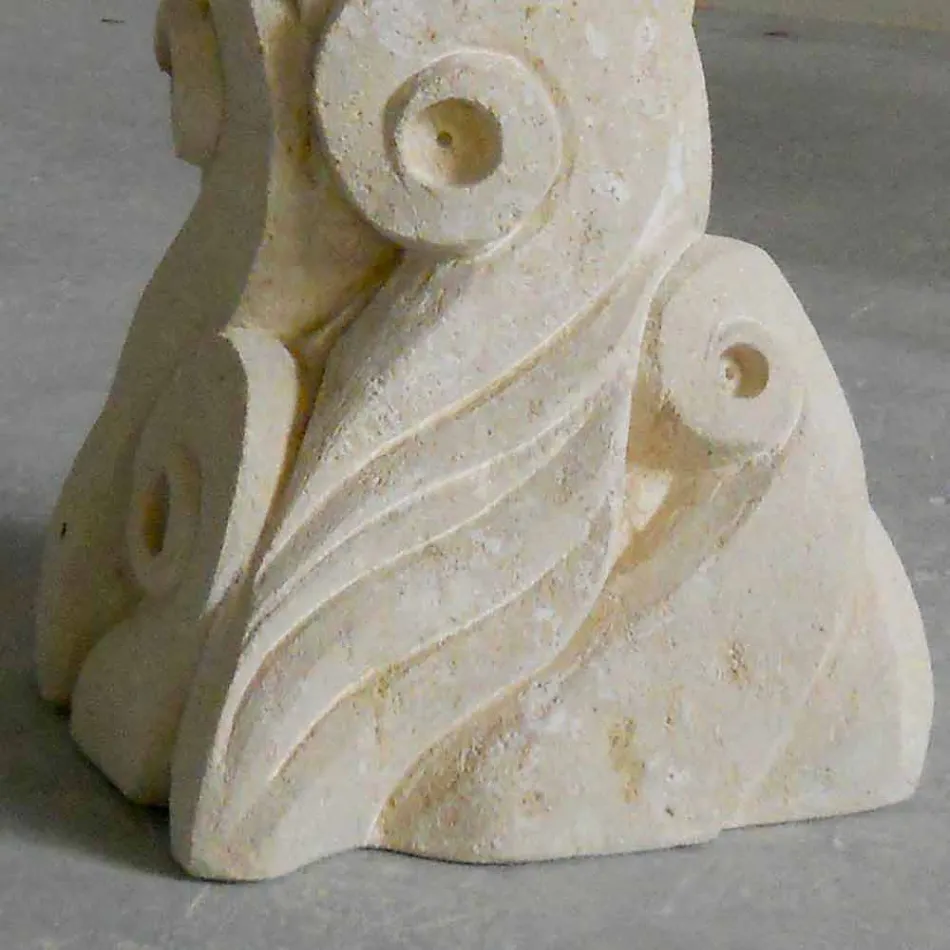 table à manger en pierre avec un design en verre haut Giasone Viadurini