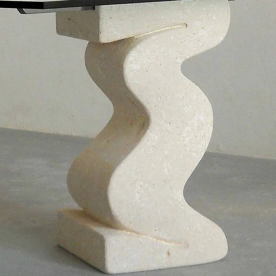 table à manger en pierre et cristal design moderne Anteros Viadurini