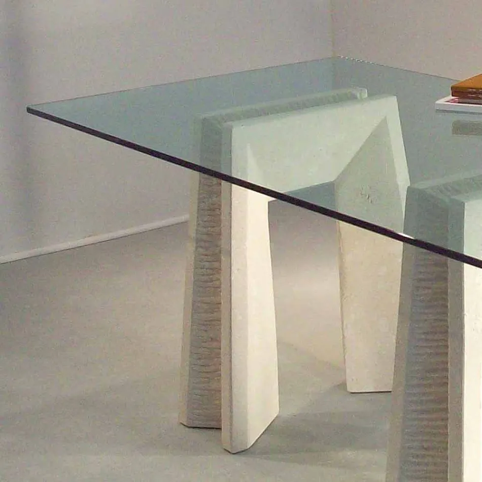 table à manger en pierre et cristal design moderne Arianna Viadurini