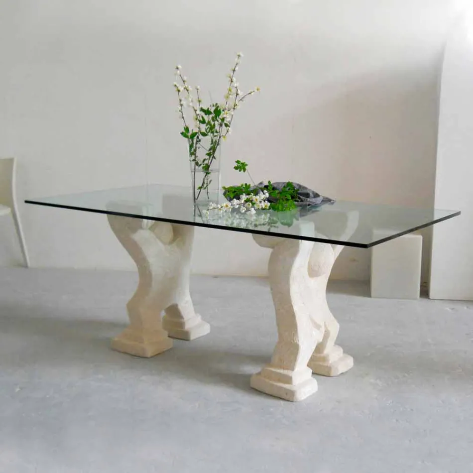 table à manger en pierre et cristal design moderne Méduse Viadurini