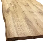 Table à Manger en Chêne Plaqué Masellato et Métal Made in Italy - Riad Viadurini