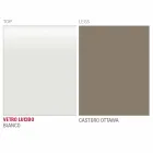 Table à manger en verre blanc et métal peint Made in Italy - Broche Viadurini